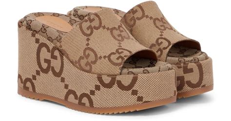 gucci gg sandals brown|Gucci gg platform sandals.